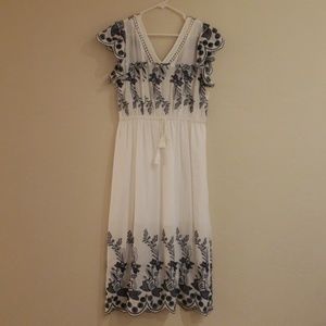 White and Navy Dress
